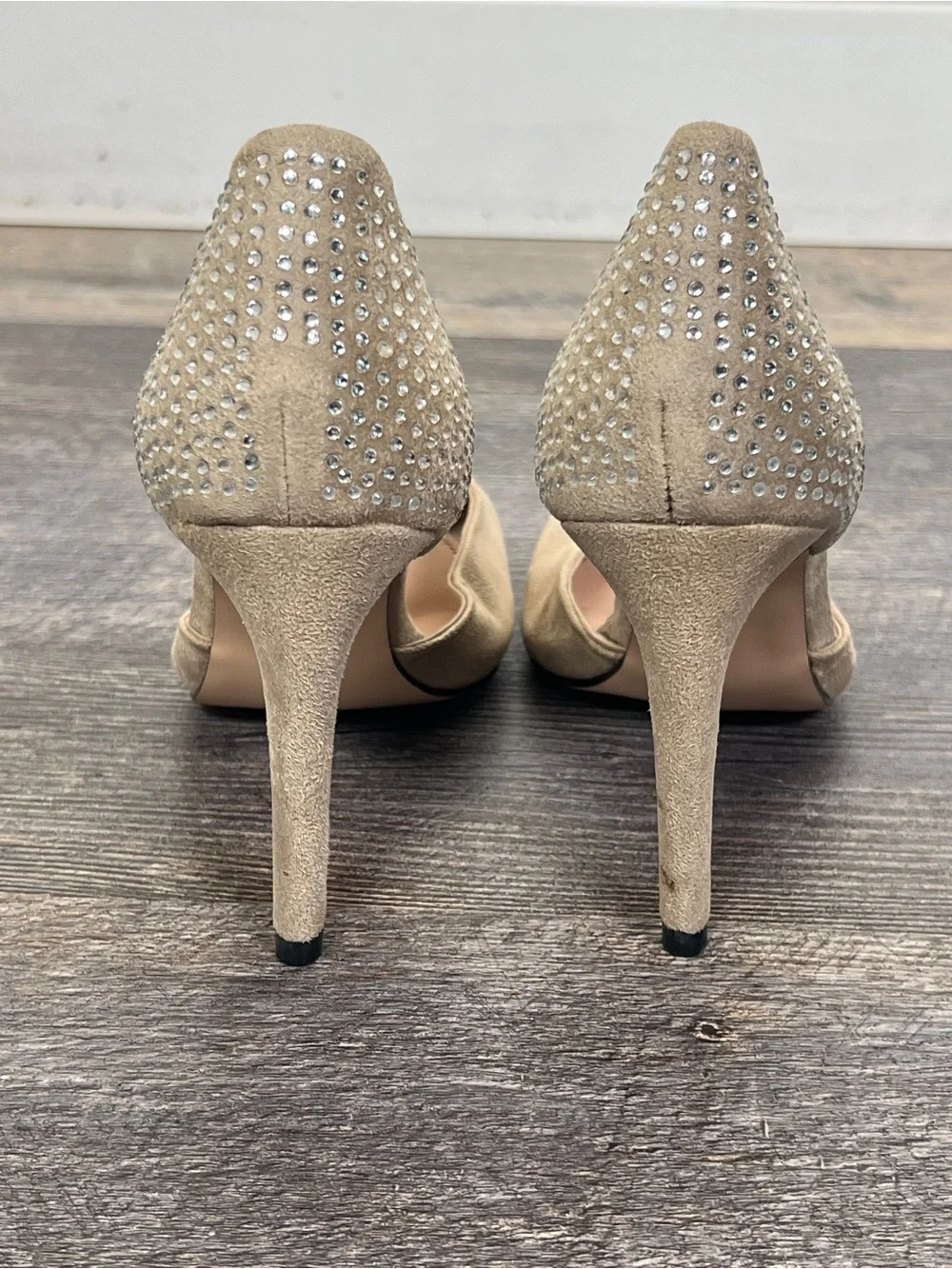 Sergio Bari taupe tan suede leather heels pumps shoes size 8 B100